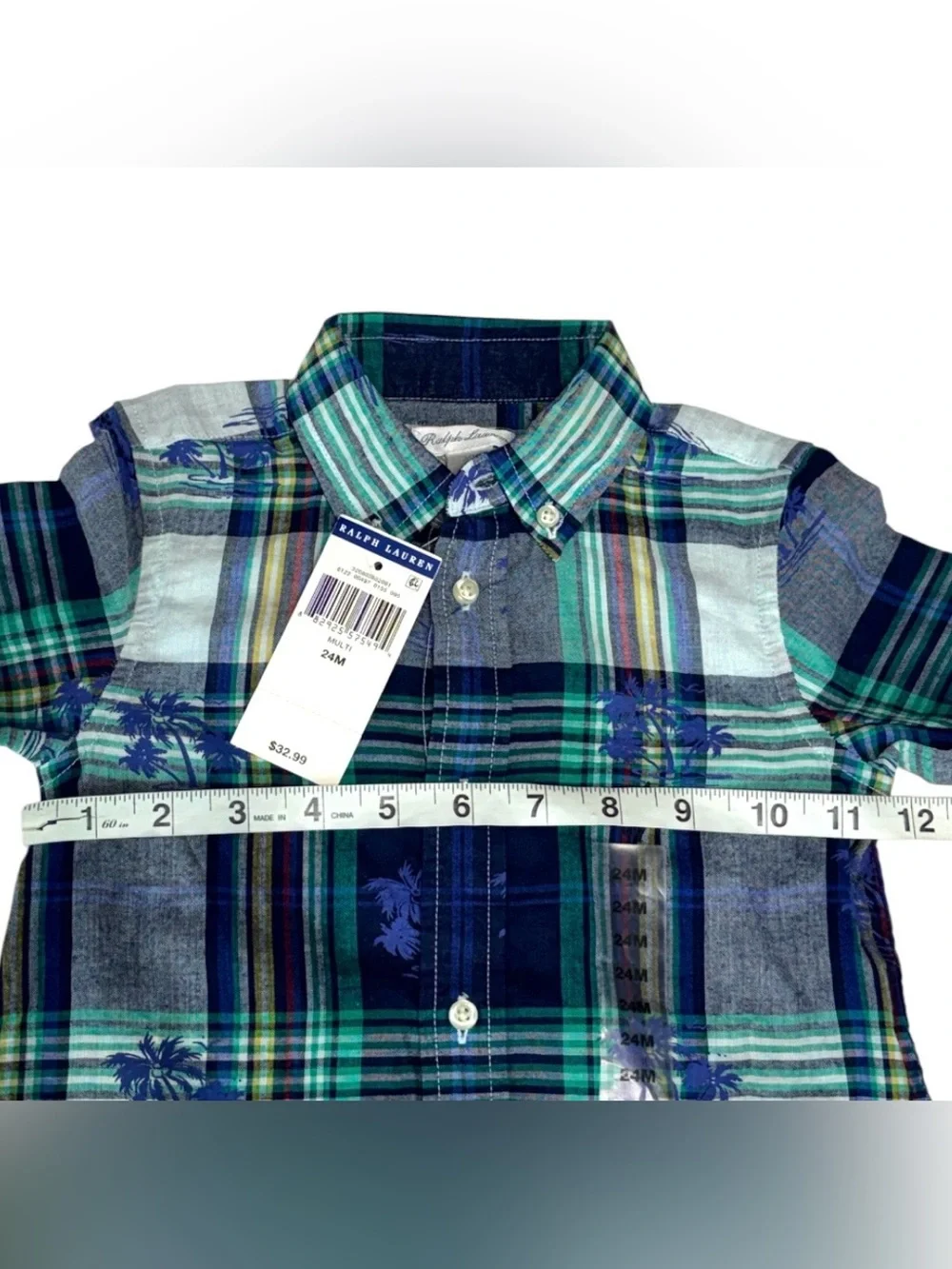 NEW Boys Ralph Lauren Hawaiian Palm Trees Polo Shirt 24 Months Button